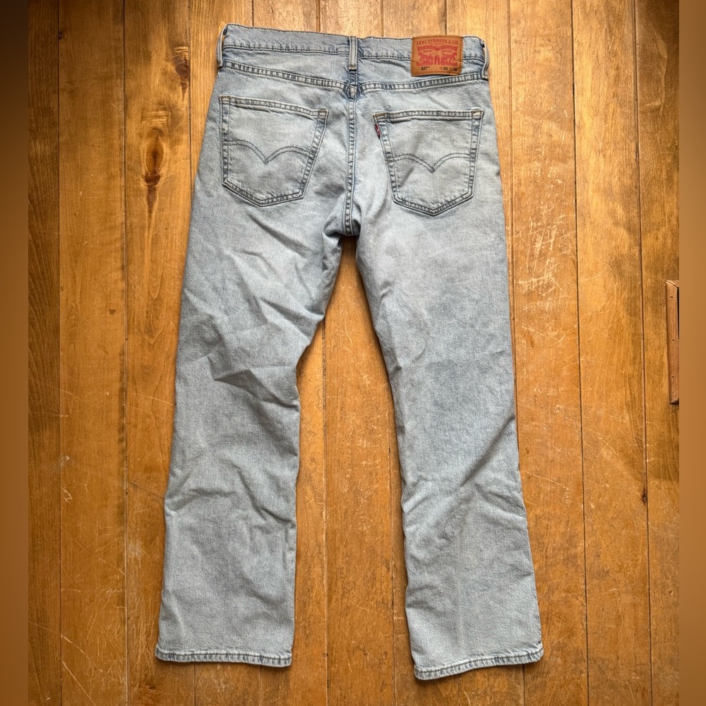 Levi's 527  Men's Slim bootcut Light Wash Blue Jeans - Picture 6 of 8
